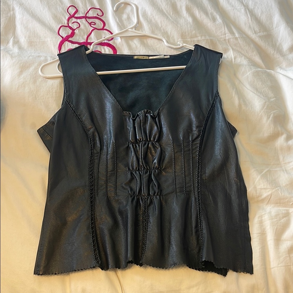 Vintage Black Leather Top